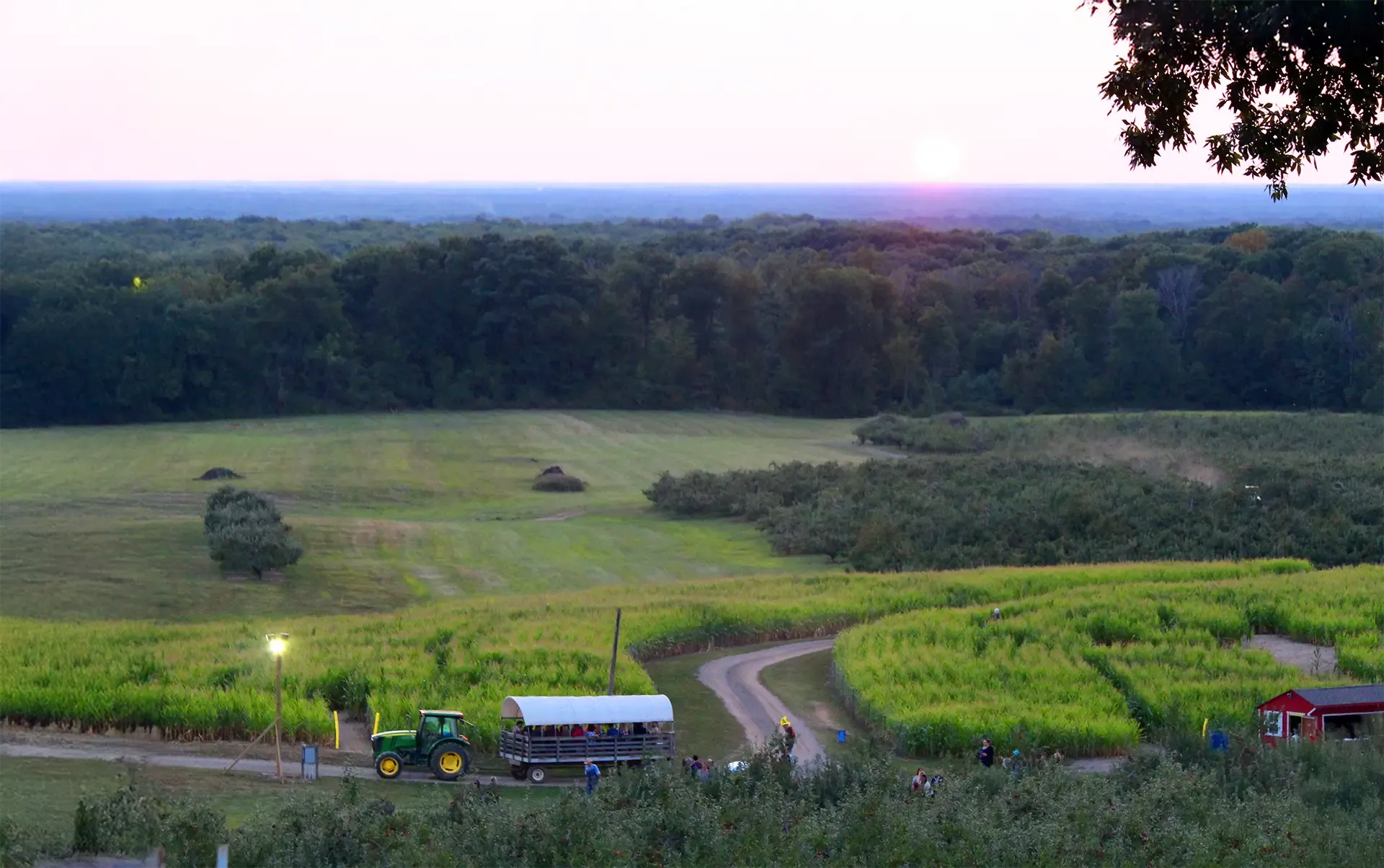 Valley view at sunset
