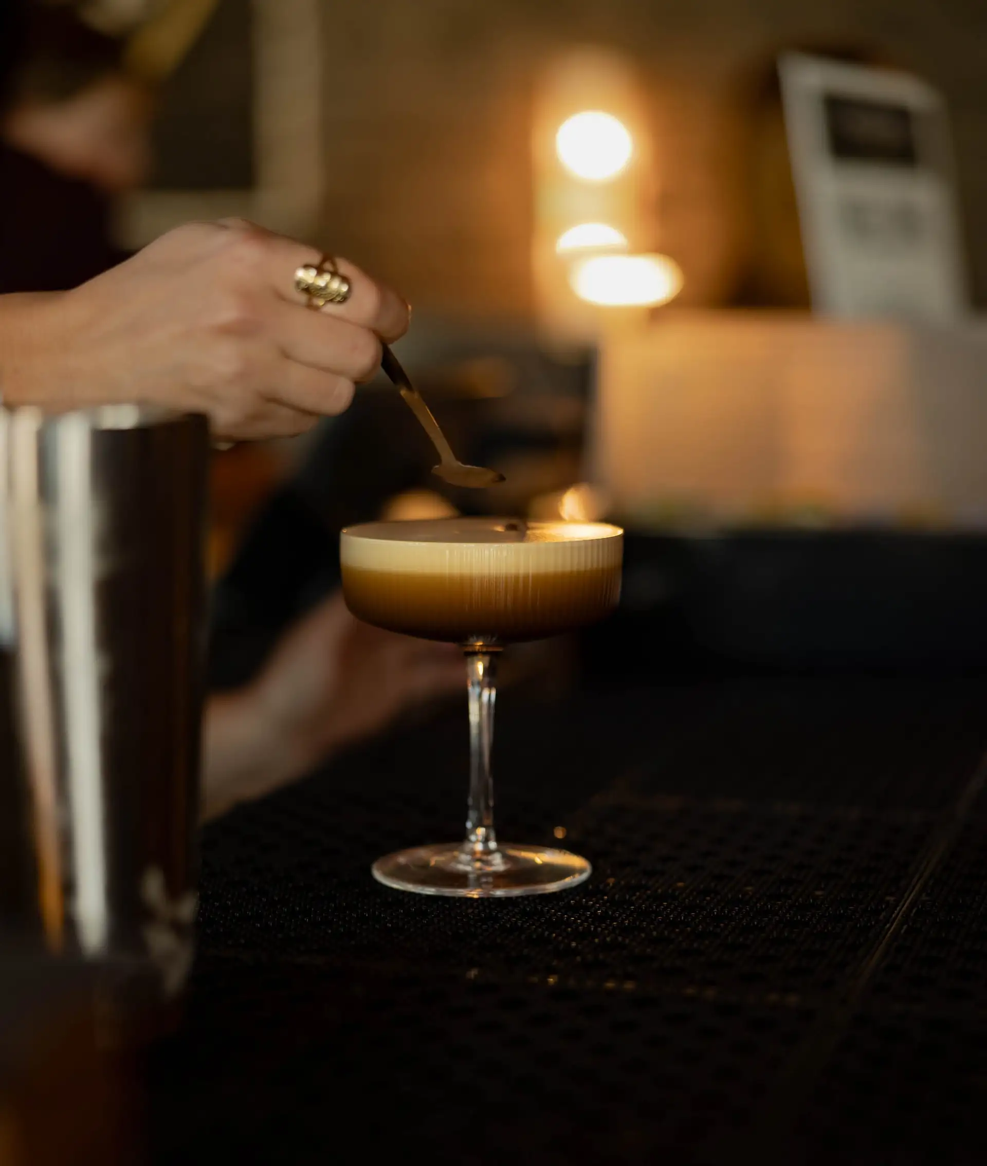 An espresso martini on the bar at The Social House