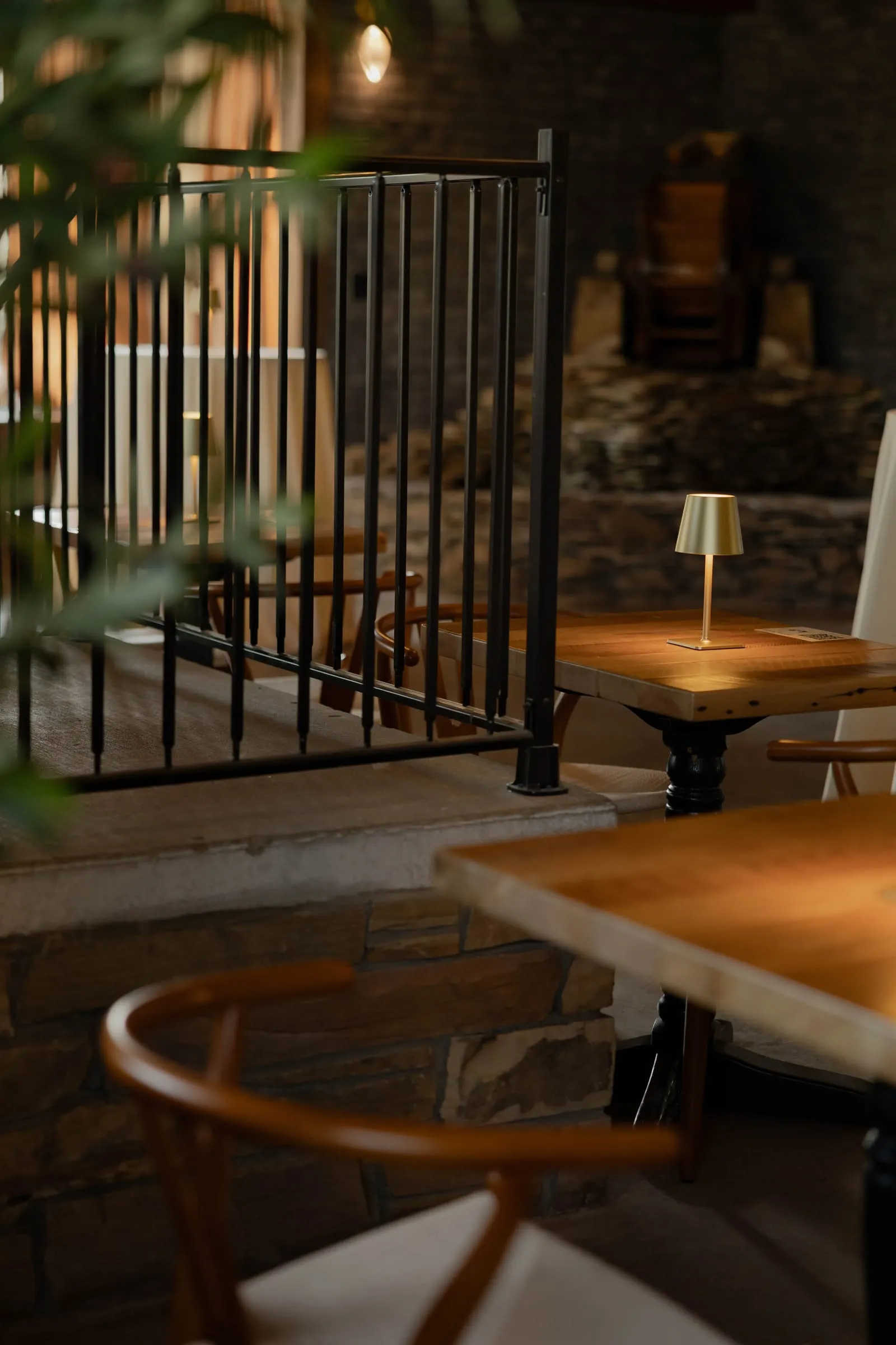A table for two by the railing in The Library