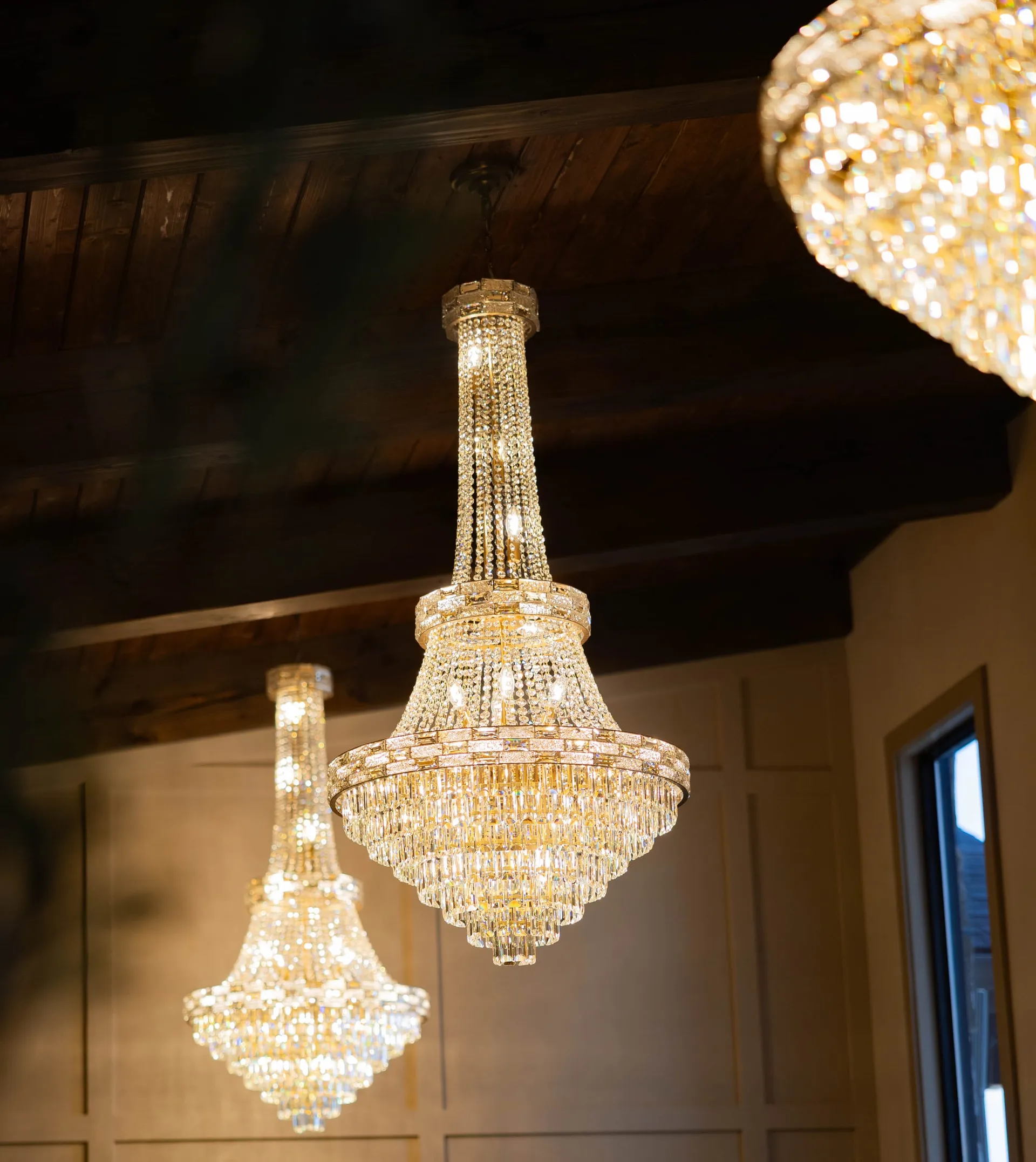 Crystal chandeliers in The Press